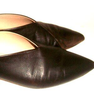 SUNDANCE Dark Brown Leather Pointy Toe Flats 39M 9M
